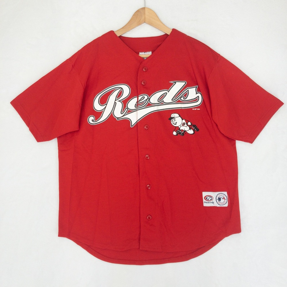 Cincinnati Reds Ken Griffey Jr Baseball Jersey Mens Large Red VTG MLB True Fan